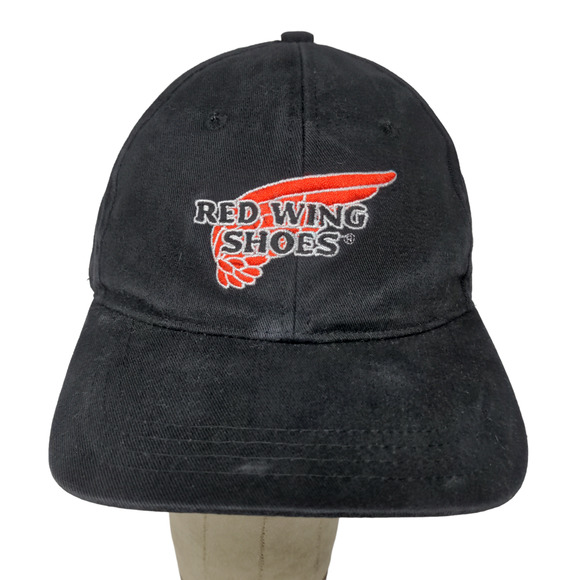 Red Wing Shoes Mens Strapback Hat Black Adjustable Embroidered Logo - Picture 1 of 10